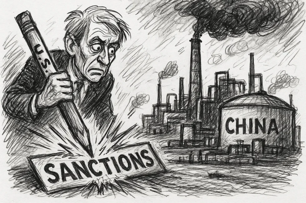 US imposes sanctions on China’s Shandong Jincheng Petrochemical and Rizhao Shihua Terminal over Iranian oil trade. Beijing calls the move “illegal”.