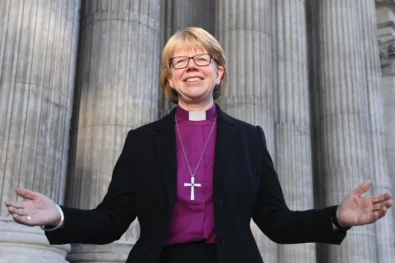 Dame Sarah Mullally, former NHS chief nurse and Bishop of London, is the first woman named Archbishop of Canterbury. She vows to tackle abuse and speaks out against hatred.
