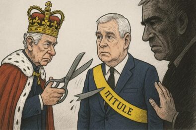 King Charles III removes all royal titles from Prince Andrew amid Epstein scandal and Giuffre settlement controversy.