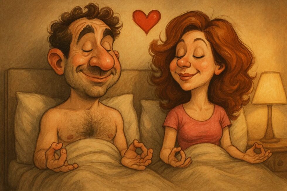 Mindfulness in bed deepens passion and love. 65% of couples report dissatisfaction due to mental absence. Practical exercises for conscious sex and more pleasure.