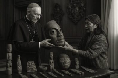 The Vatican returned 62 artifacts (including an Inuit kayak) to Canada's Indigenous peoples via the CCCB, symbolizing respect following Pope Francis's 2022 apology for the residential schools.