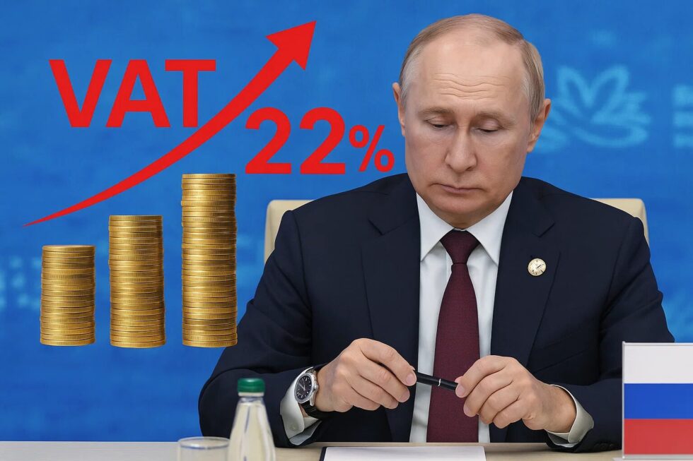 Russia is raising VAT to 22% by 2026 to cover €13.58B in war costs after oil revenues fell. One-third of Russians lack money for food; the Kremlin shifts blame to the West.