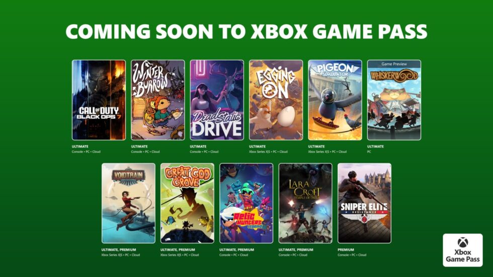 Xbox Game Pass revealed 11 titles for November 2025, including 6 Day One releases. Call of Duty: Black Ops 7 arrives Nov 14 (Day One), alongside Dead Static Drive (Nov 5) and Winter Burrow (Nov 12).