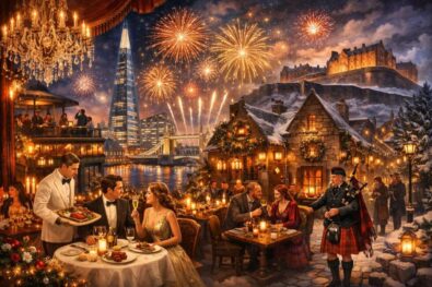Best restaurants in the UK for New Year atmosphere 2025. Discover top festive venues in London and Edinburgh with prices and booking links.