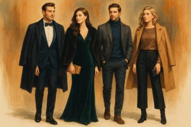 What to wear for New Year's Eve 2026? Compact UK style guide for all dress codes. Includes 2026 trends, fabric tips & a retail fact (spending is up 12%).