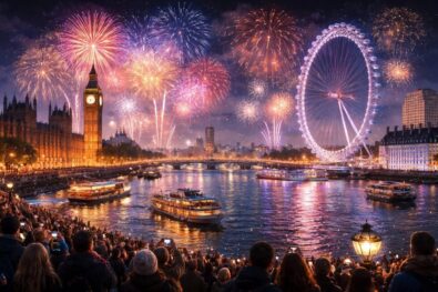 New Year in London: Traditional fireworks on the Thames, 2026 parade guide and expert tips. Discover ticket prices, best viewing spots and city festive customs