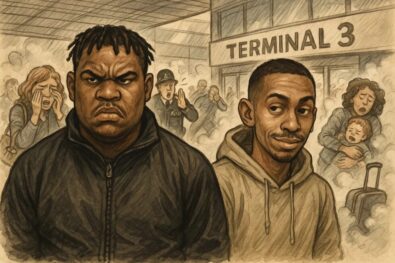 Tyrone Richards, 31, and Anton Clarke-Butcher, 24, have been charged with robbery and administering a noxious substance after an incident at Heathrow Terminal 3 on Sunday. 21 treated, including a 3-year-old.