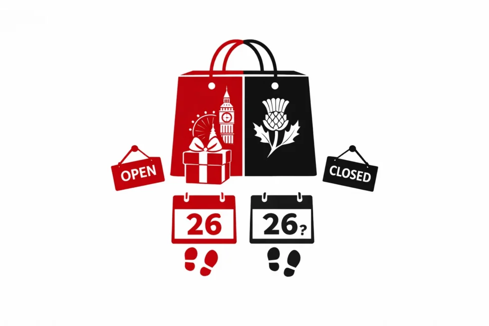 What is open across the rest of England on Boxing Day (26 December)