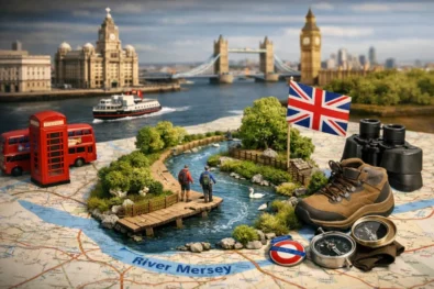 UK launches its first National River Walk in 2026 on the River Mersey from Stockport to Manchester, opening free public access, new paths and easy travel from London.