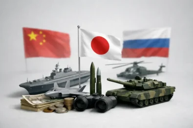 Japan has approved a record 2026 defence budget as China and Russia expand military pressure, funding missiles, drones and a UK-Italy fighter jet to counter regional threats.