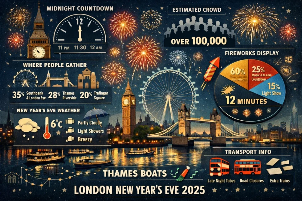 London New Year’s Eve 2025: what rules apply to tickets, road closures, bridges and police controls