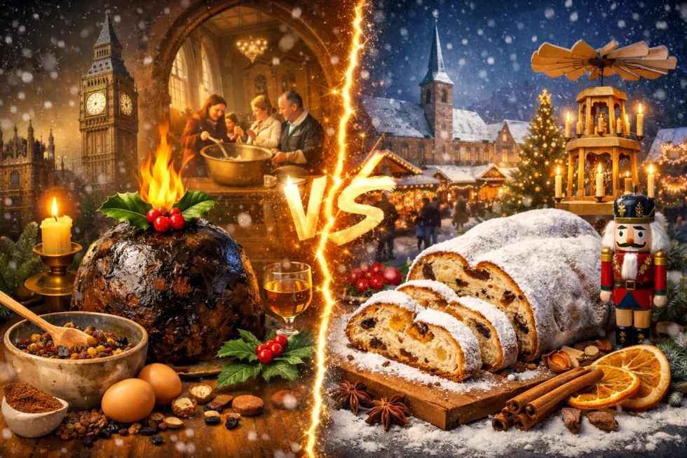 Christmas Pudding vs Stollen: discover British Christmas dessert history, Stir-up Sunday tradition, authentic London recipe details and key festive differences clearly explained.