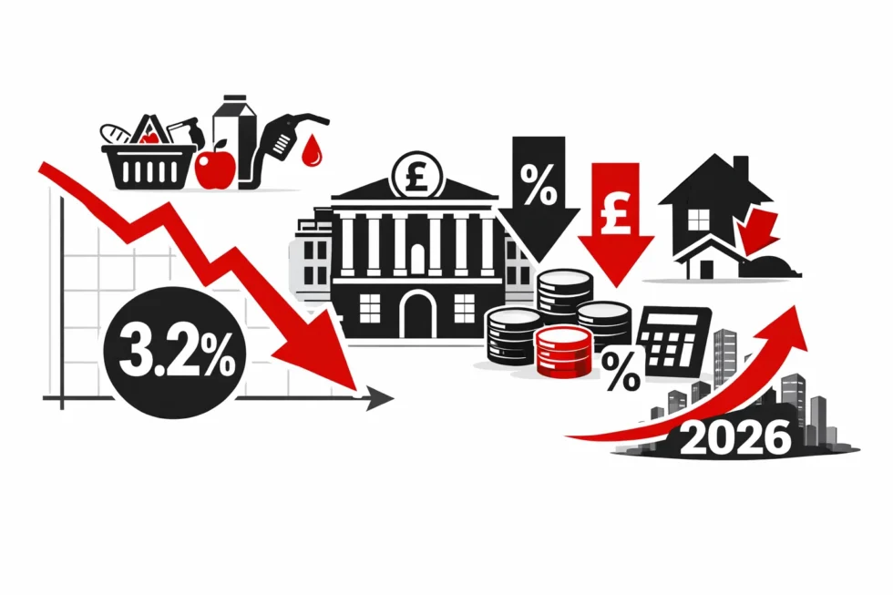 UK inflation drops to 3.2% as easing food and energy costs transform the Bank of England’s 2026 outlook