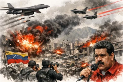 3 January 2026 &mdash; US strikes Venezuela after explosions hit Caracas, forcing President Maduro to declare a national emergency as air raids target military bases, ports and airfields across the country.