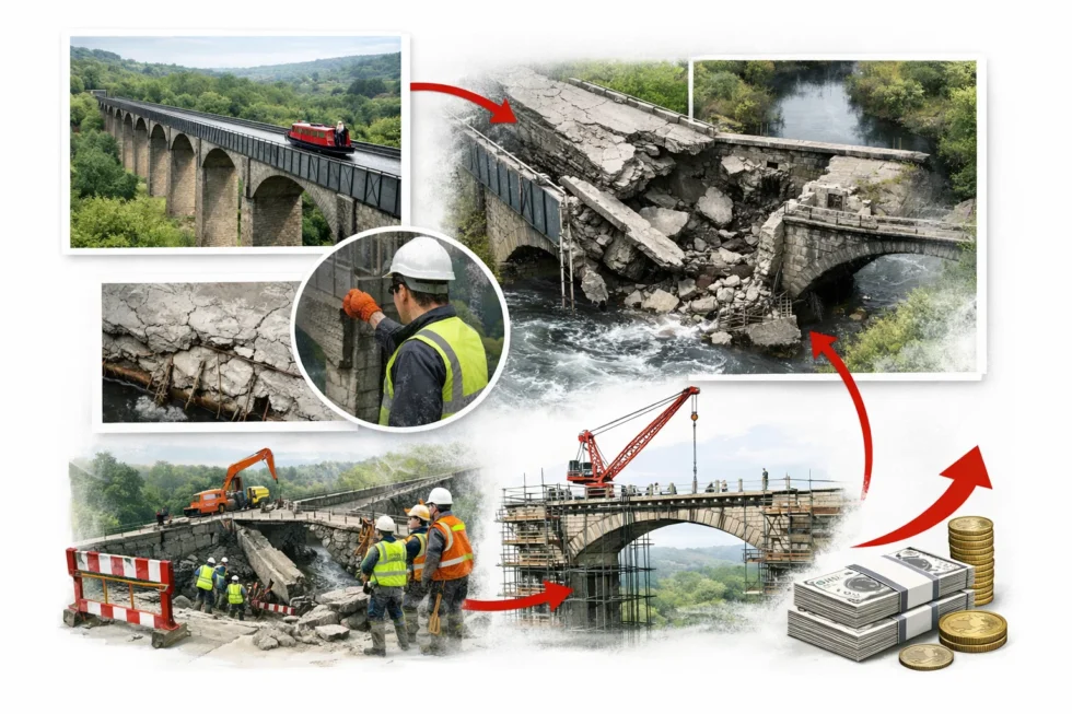 What is known about the Montgomery Canal collapse near Whitchurch and the £multi-million repairs that will dominate 2026