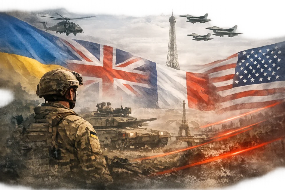 Ukraine, Britain and France have signed a western presence declaration in Paris, creating a coordination group with the US to deploy forces, enforce ceasefire rules and deliver binding security guarantees for Kyiv.