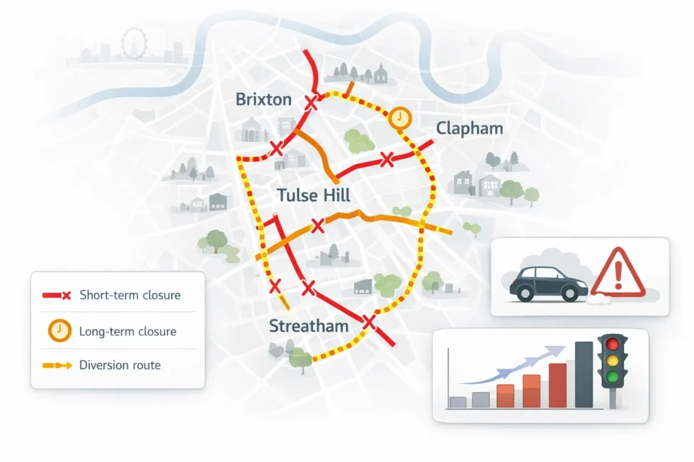 What is known about Lambeth road closures in January–February 2026 — and which routes will be hit hardest