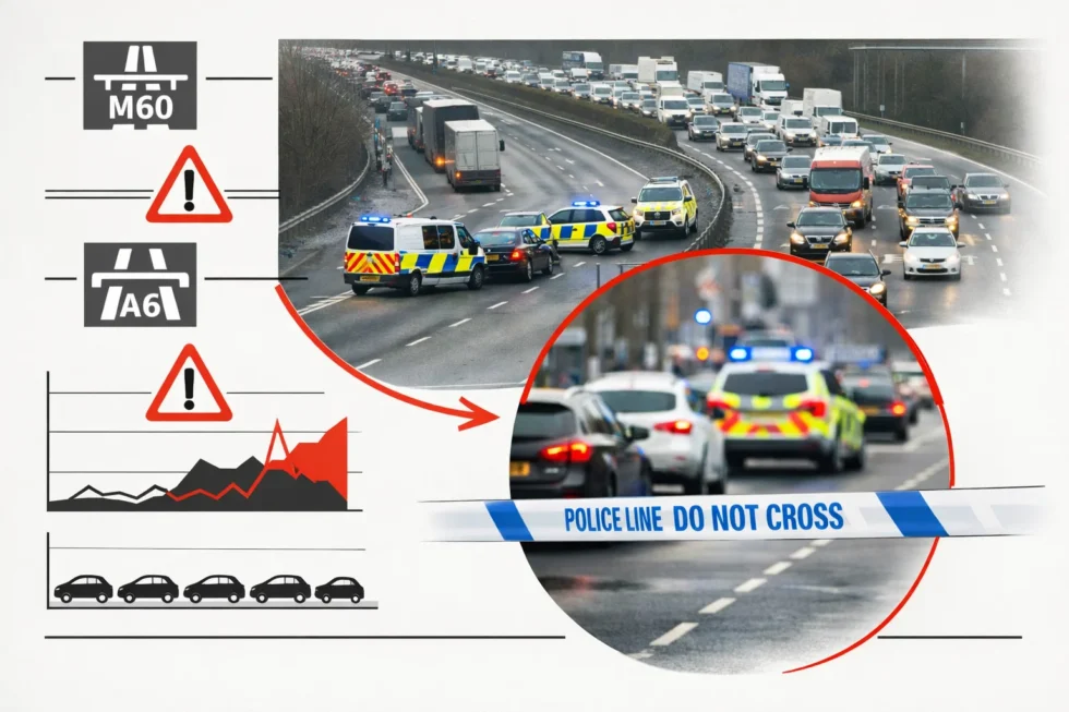 What is happening on the M60 and A6 today? Police incident causes traffic chaos in Stockport – 8 January