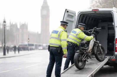 London police will seize dangerous and illegal e-bikes under a new UK road-safety strategy aiming to cut deaths by 65% by 2035, alongside tighter drink-drive limits and licence controls.
