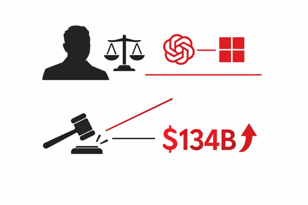 What is the Elon Musk lawsuit demanding from OpenAI and Microsoft in $134bn damages