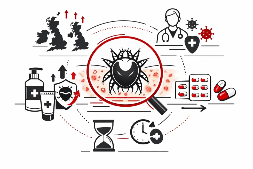 Scabies UK infections surge with cases now double the average, nearly 900 diagnoses a week and a 44% rise in clinics. Symptoms, fast treatment steps and where to get urgent NHS help explained.