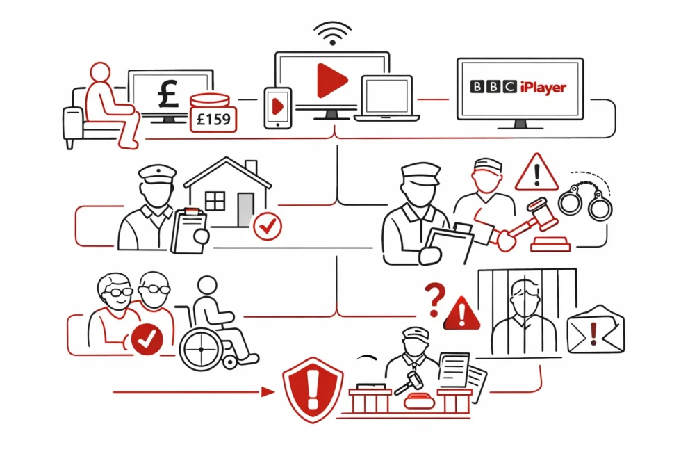TV licence UK rules in 2026 explained: who must pay, £159 cost, streaming and BBC iPlayer rules, TV Licensing visits, enforcement powers, exemptions and what happens if you do not pay.
