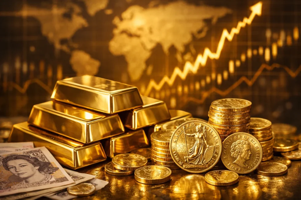 Gold price UK today: gold tops $5,000 as safe-haven demand jumps. Latest XAU/GBP levels, what’s driving the move, and practical UK buying checks on spreads, VAT, storage and risk.