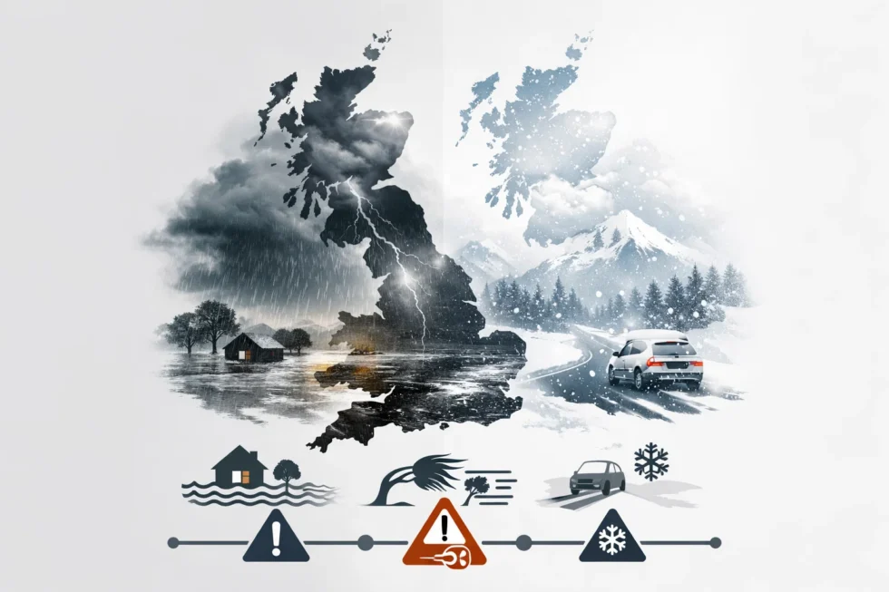 Storm Chandra is forecast to bring heavy rain, strong winds and snow to the UK, with amber warnings issued as flooding risks rise in south-west England and travel disruption is expected.