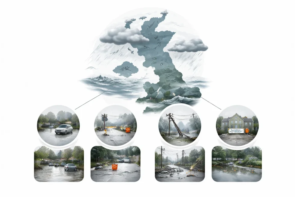 27 January 2026 — Storm Chandra causes flooding, road closures, power cuts and school closures across the UK as winds of up to 75mph and heavy rain hit Devon, Somerset, Belfast and Antrim.