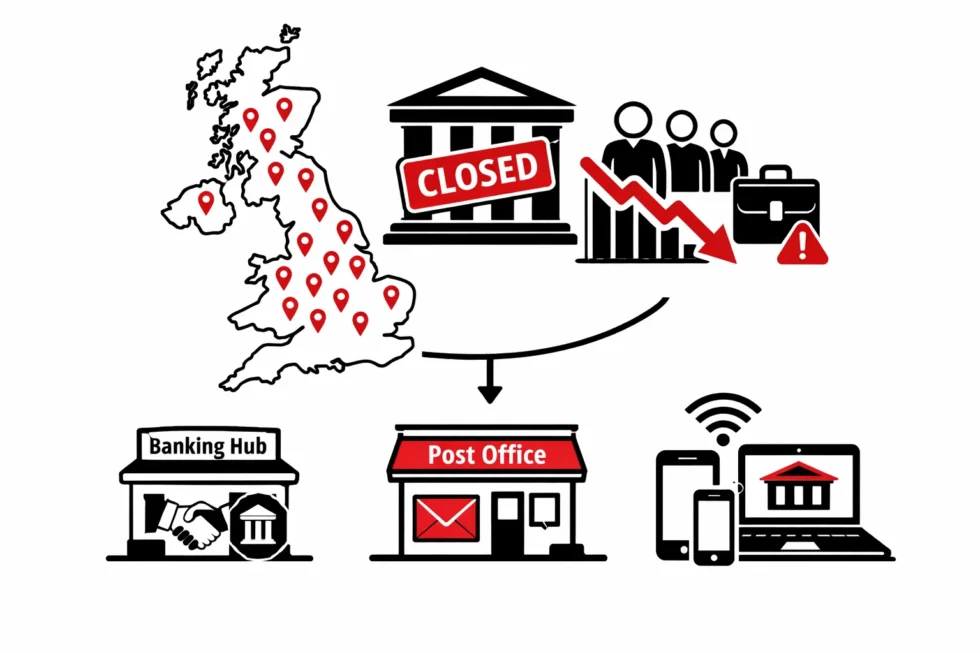Santander will close 44 bank branches across the UK in 2026 and early 2027, putting 291 jobs at risk. Customers are advised to use Banking Hubs, Post Offices and digital services as branches shut.