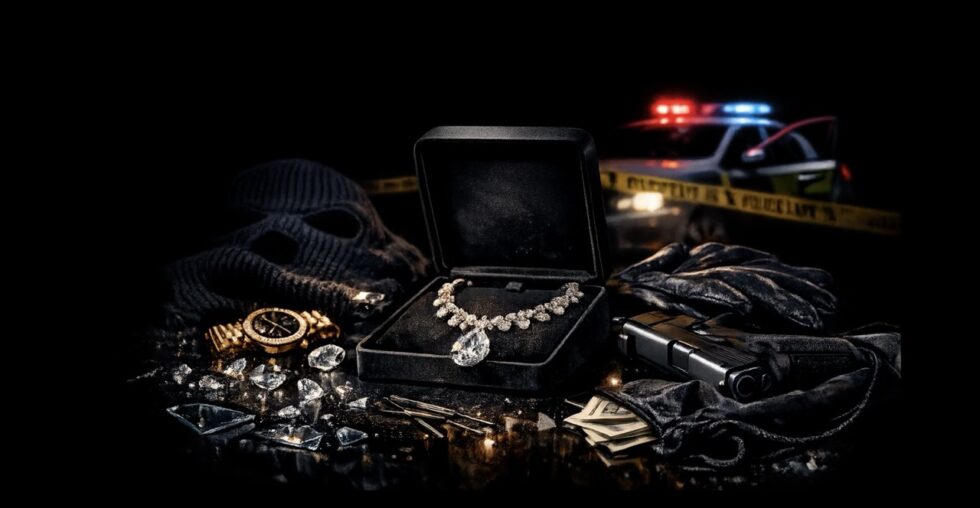 A daylight jewellery robbery attempt in Richmond, south-west London, failed on 1 February 2026 after masked suspects were unable to break reinforced glass and fled the scene. Police are investigating.