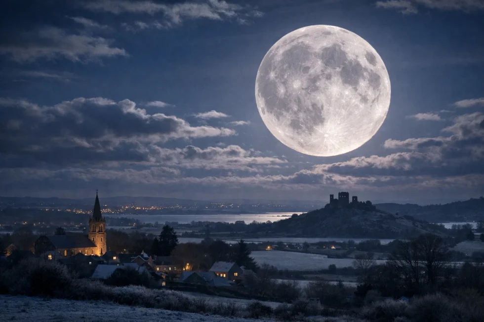 The full Snow Moon appears over the UK tonight, 1 February 2026, marking the second full moon of the year and the last full moon of meteorological winter, with visibility across Britain weather permitting