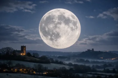 The full Snow Moon appears over the UK tonight, 1 February 2026, marking the second full moon of the year and the last full moon of meteorological winter, with visibility across Britain weather permitting
