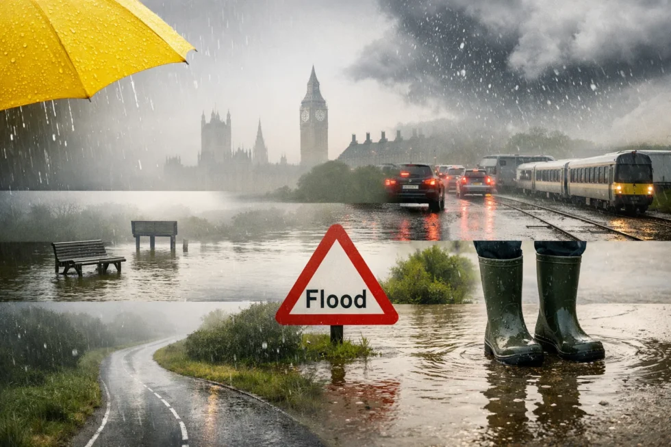 Met Office weather warnings snow remain in force as London sees heavy rain and strong winds on 3 February 2026, raising travel disruption risks.