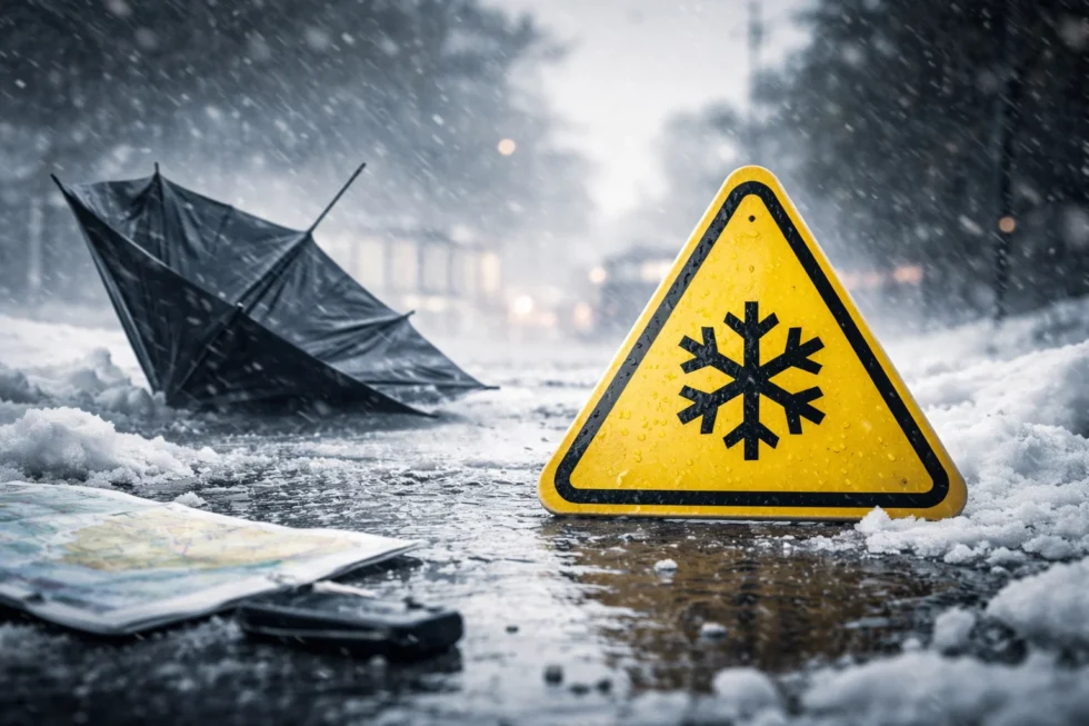 Met Office weather warnings snow remain in force as London sees heavy rain and strong winds on 3 February 2026, raising travel disruption risks.