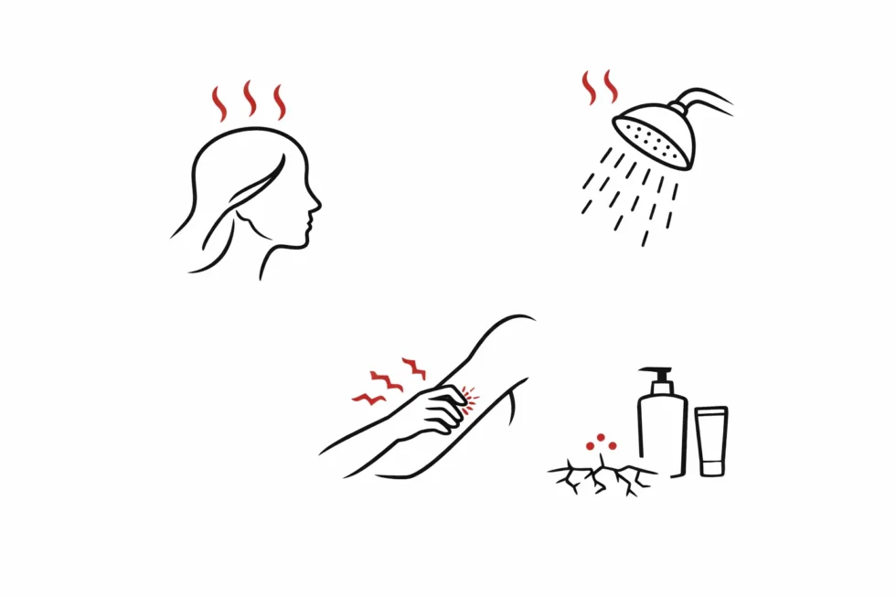 Everyday habits can trigger eczema flare-ups by damaging the skin barrier. Learn how stress, hot showers and skincare mistakes cause itchy skin and worsen sensitive skin conditions.
