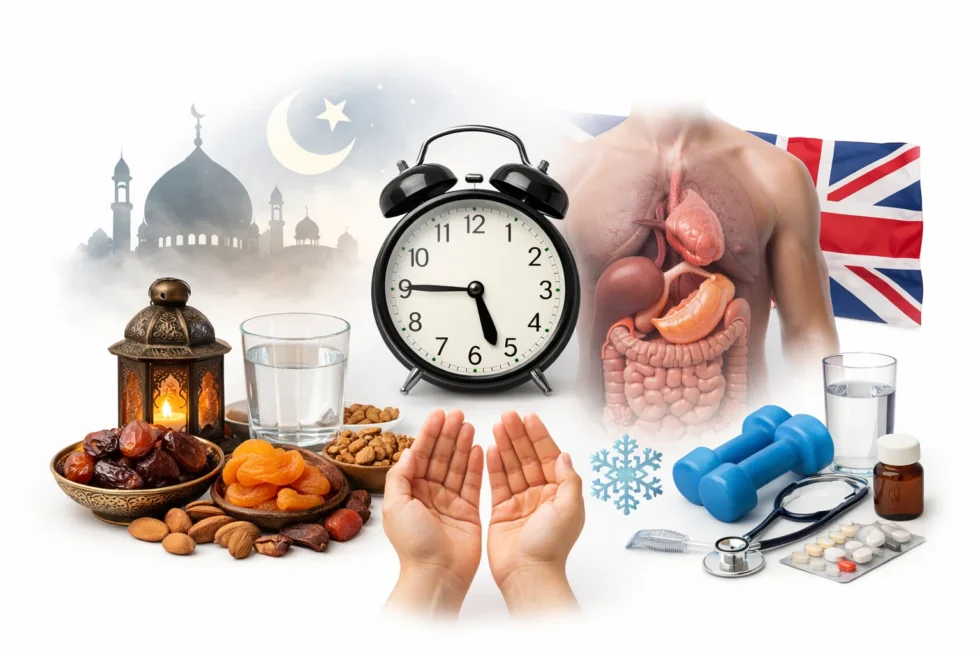 When is Ramadan 2026 in the UK and London? Expected to start on 18–19 February, with 11–12 hour fasting days. Moon sighting rules and how 30 days of fasting affect metabolism and health.