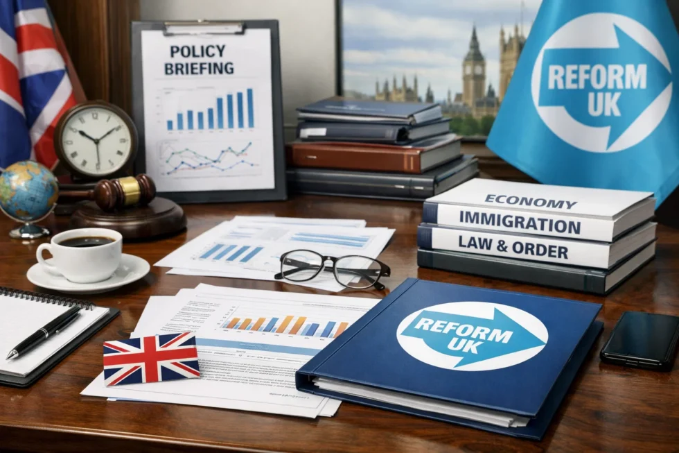 Reform UK has unveiled its first frontbench team, appointing former Conservative ministers while Nigel Farage reinforces central control. UK media assess credibility, policy signals and risks.