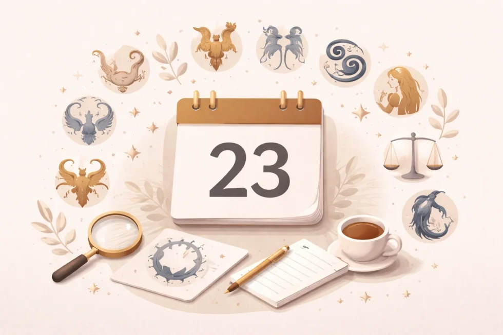 Horoscope today, 23 February 2026, for the UK and London, including zodiac forecasts, mild magnetic storm levels, moon phase, haircuts, health guidance and practical daily advice.
