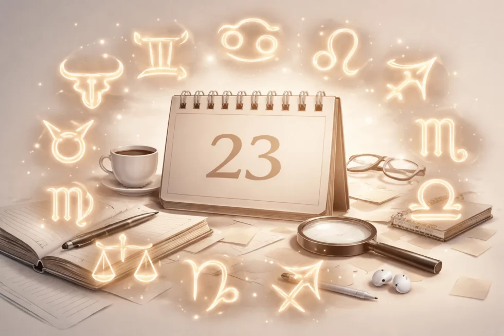 Horoscope today, 23 February 2026, for the UK and London, including zodiac forecasts, mild magnetic storm levels, moon phase, haircuts, health guidance and practical daily advice.
