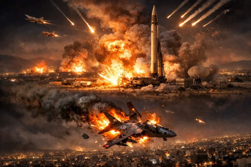 Israeli Air Force struck more than 20 Iranian military targets in Isfahan and Shiraz including Ghadr missile sites. Reports say an Iranian yak-130 aircraft may have been shot down over Tehran.