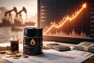 Oil prices today surge as Iran war oil tensions threaten the Strait of Hormuz. Oil price chart shows rising crude costs, supply risks and global economic impact.