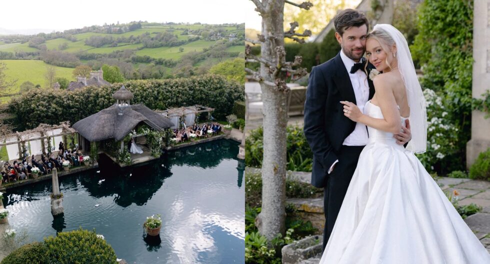 Jack Whitehall Roxy Horner rustic wedding UK ceremonystory