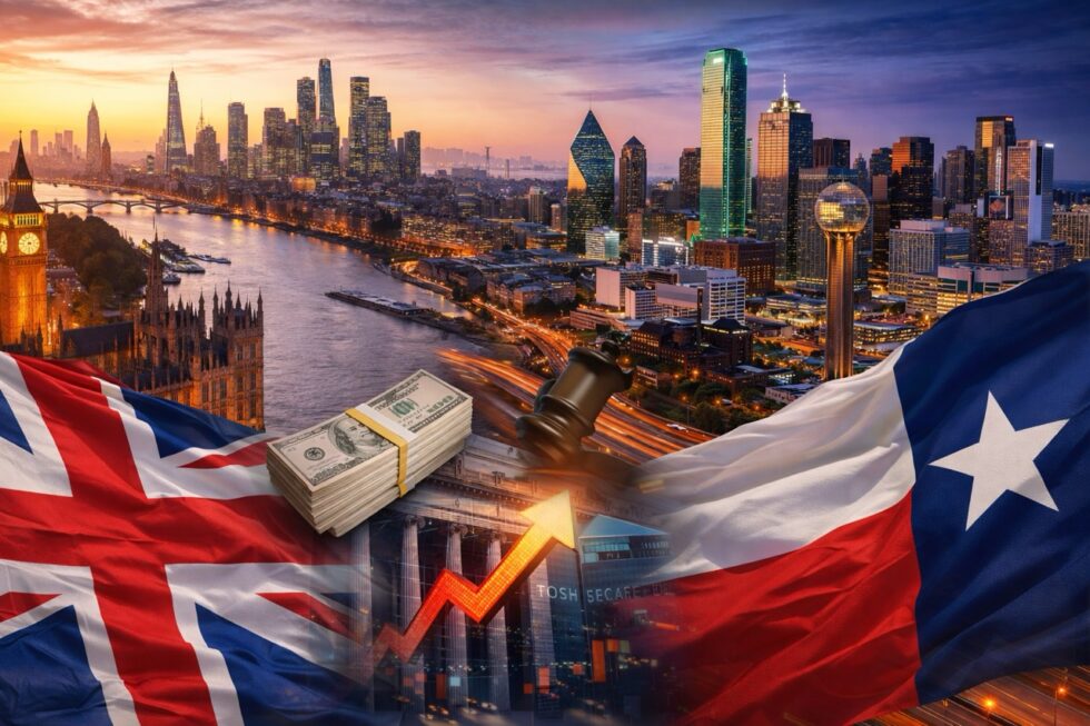 Texas opens a London office to attract UK firms, investors and capital, offering tax incentives, subsidies and US market access as competition intensifies and pressure grows on London markets