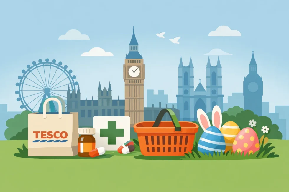 Tesco opening times Easter 2026 Westminster London: what is open today, Sunday closures, pharmacies, Primark and exact addresses in central London guide