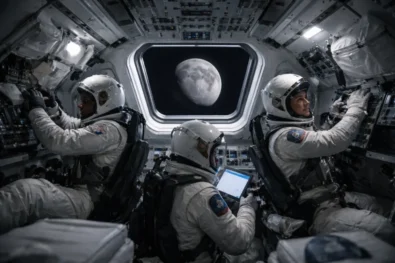 Artemis II Flight Day 3: Orion crew prepares cabin for lunar flyby, cancels trajectory burn and confirms Moon visibility, reports Renewz citing NASA.