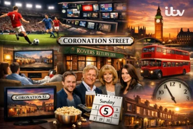 Coronation Street moved to Sunday on ITV on 5 April 2026 after football disruption, boosting UK demand for a permanent weekend slot and stronger evening viewing