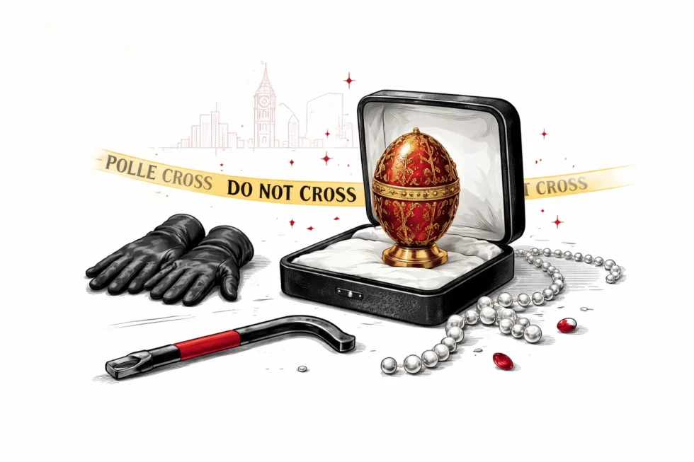 Faberge egg theft Soho London what is known: £2.2m stolen, jailed thief, court details, missing jewellery, police investigation timeline and facts