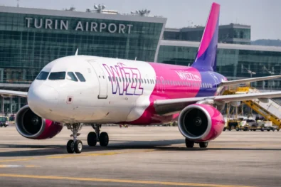 Wizz Air opens a new base at Turin Airport in September 2026 with seven routes, two aircraft and 1 million passengers forecast, as traffic hits record growth levels
