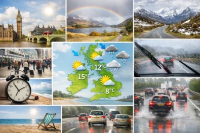 UK weather forecast 11&ndash;12 April for London and Britain with temperatures sunshine showers and Scotland outlook plus weekend travel conditions and timing